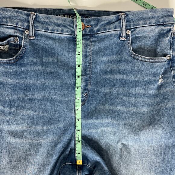 American Eagle Curvy Hi-Rise Jegging Distressed Stretch Denim Plus Size 18 - Picture 5 of 9